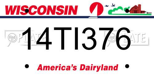 14TI376 Wisconsin License Plate
