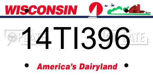 14TI396 Wisconsin License Plate