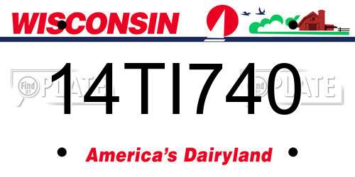 14TI740 Wisconsin License Plate