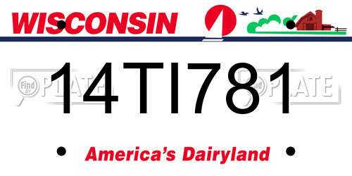 14TI781 Wisconsin License Plate