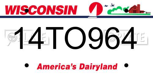 14TO964 Wisconsin License Plate