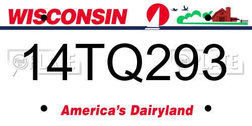 14TQ293 Wisconsin License Plate