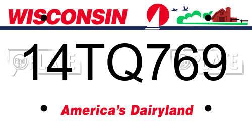 14TQ769 Wisconsin License Plate