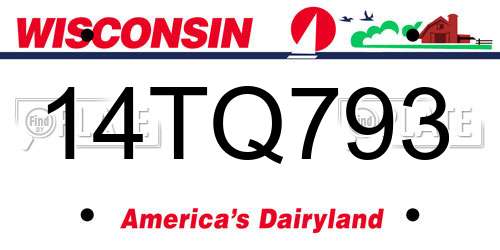 14TQ793 Wisconsin License Plate