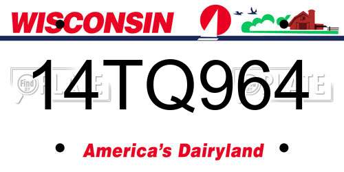 14TQ964 Wisconsin License Plate