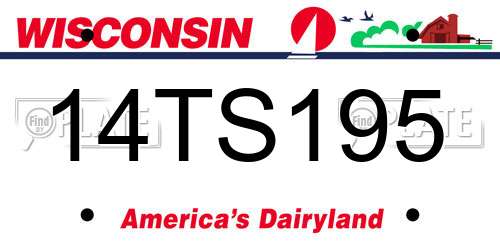 14TS195 Wisconsin License Plate