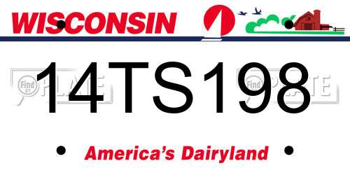 14TS198 Wisconsin License Plate