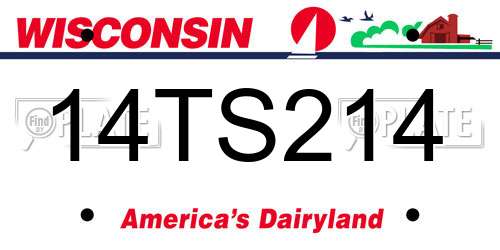 14TS214 Wisconsin License Plate