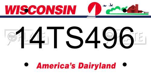 14TS496 Wisconsin License Plate