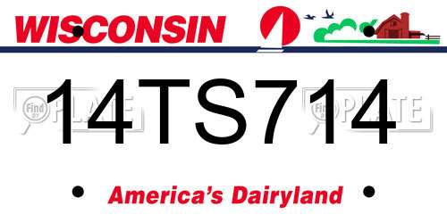 14TS714 Wisconsin License Plate