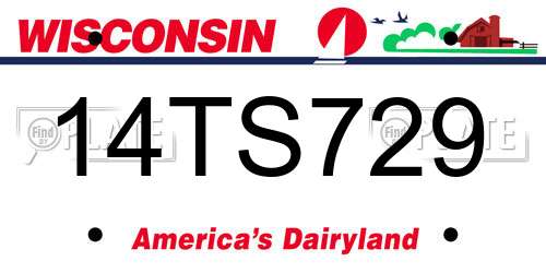 14TS729 Wisconsin License Plate