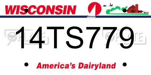 14TS779 Wisconsin License Plate