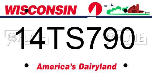 14TS790 Wisconsin License Plate