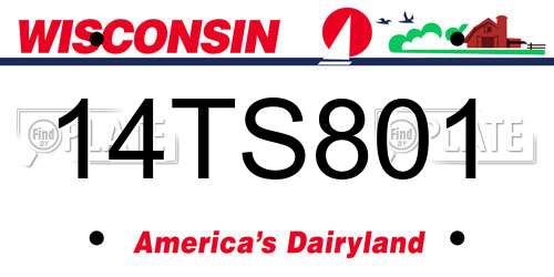 14TS801 Wisconsin License Plate