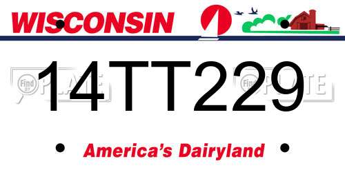 14TT229 Wisconsin License Plate