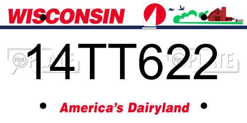14TT622 Wisconsin License Plate