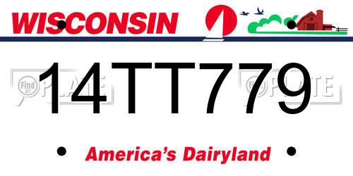 14TT779 Wisconsin License Plate