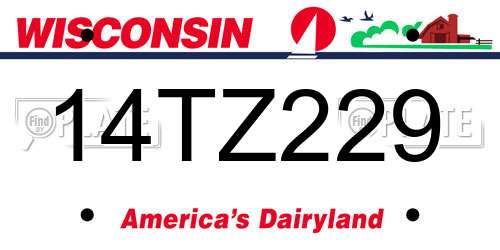14TZ229 Wisconsin License Plate