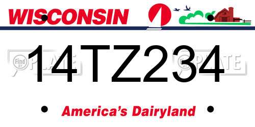14TZ234 Wisconsin License Plate