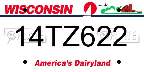 14TZ622 Wisconsin License Plate