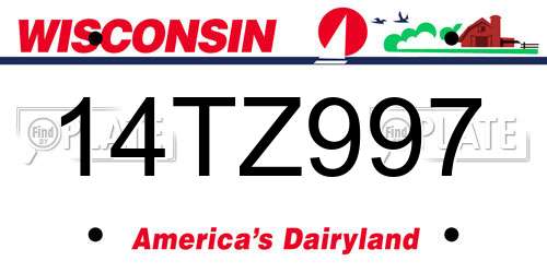 14TZ997 Wisconsin License Plate