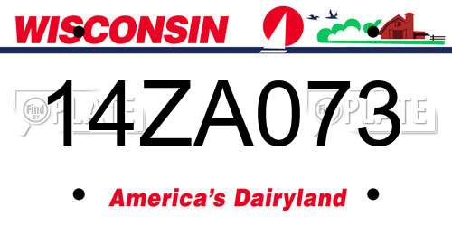 14ZA073 Wisconsin License Plate