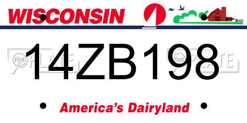 14ZB198 Wisconsin License Plate