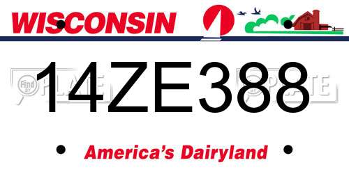 14ZE388 Wisconsin License Plate
