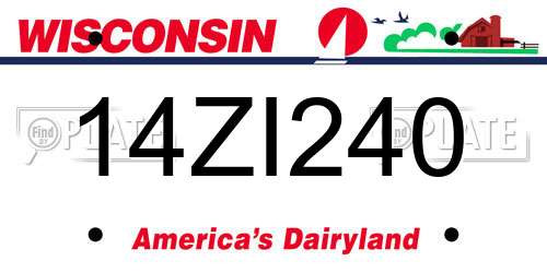14ZI240 Wisconsin License Plate