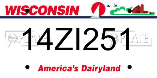 14ZI251 Wisconsin License Plate