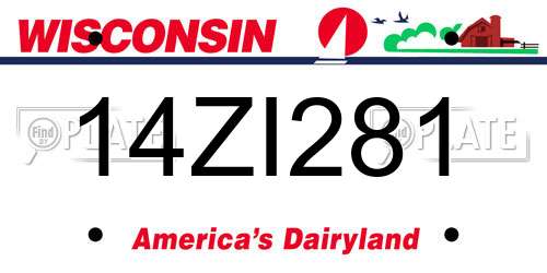 14ZI281 Wisconsin License Plate
