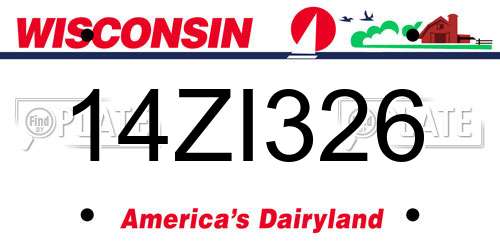 14ZI326 Wisconsin License Plate