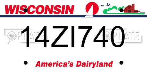 14ZI740 Wisconsin License Plate
