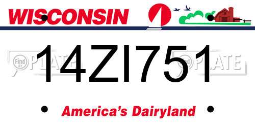 14ZI751 Wisconsin License Plate