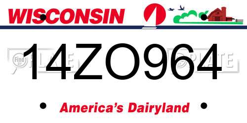 14ZO964 Wisconsin License Plate