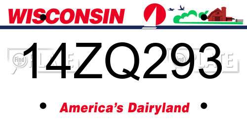 14ZQ293 Wisconsin License Plate