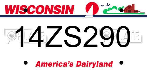 14ZS290 Wisconsin License Plate