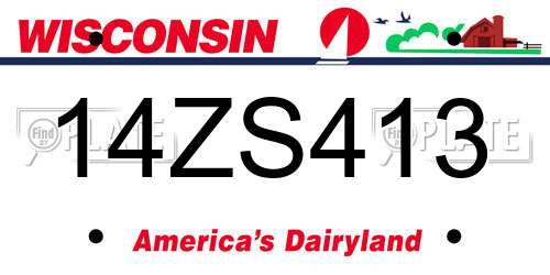 14ZS413 Wisconsin License Plate