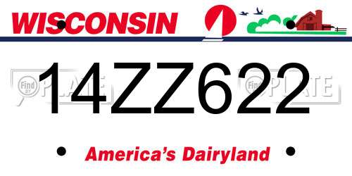 14ZZ622 Wisconsin License Plate
