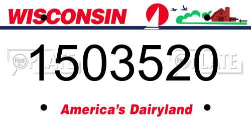 1503520 Wisconsin License Plate