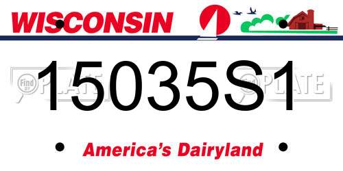 15035S1 Wisconsin License Plate