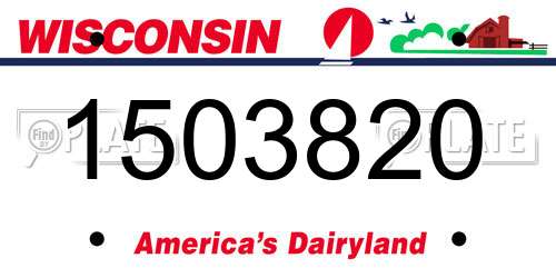 1503820 Wisconsin License Plate