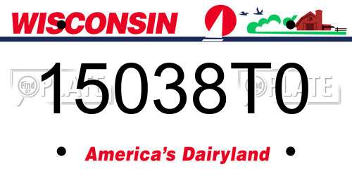 15038T0 Wisconsin License Plate