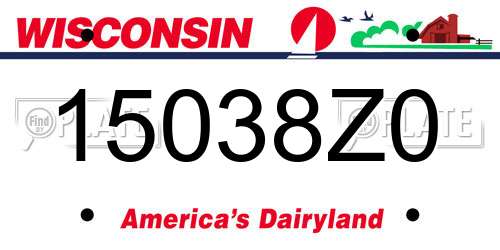 15038Z0 Wisconsin License Plate