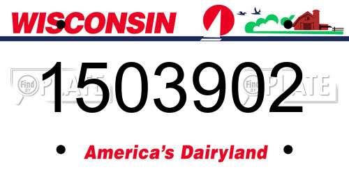 1503902 Wisconsin License Plate
