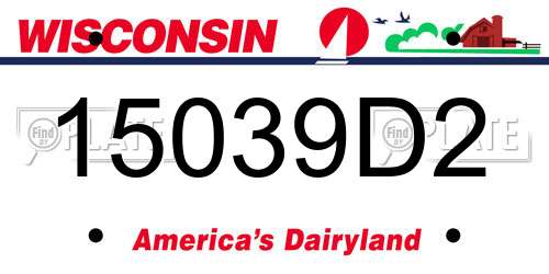 15039D2 Wisconsin License Plate