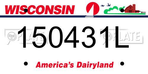 150431L Wisconsin License Plate