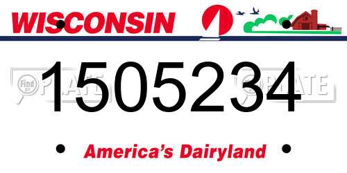 1505234 Wisconsin License Plate