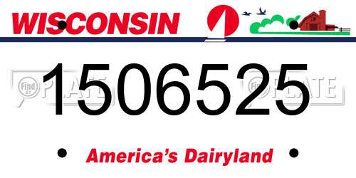 1506525 Wisconsin License Plate