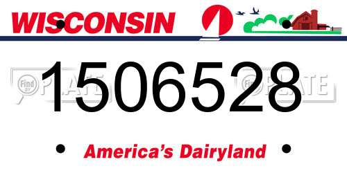 1506528 Wisconsin License Plate